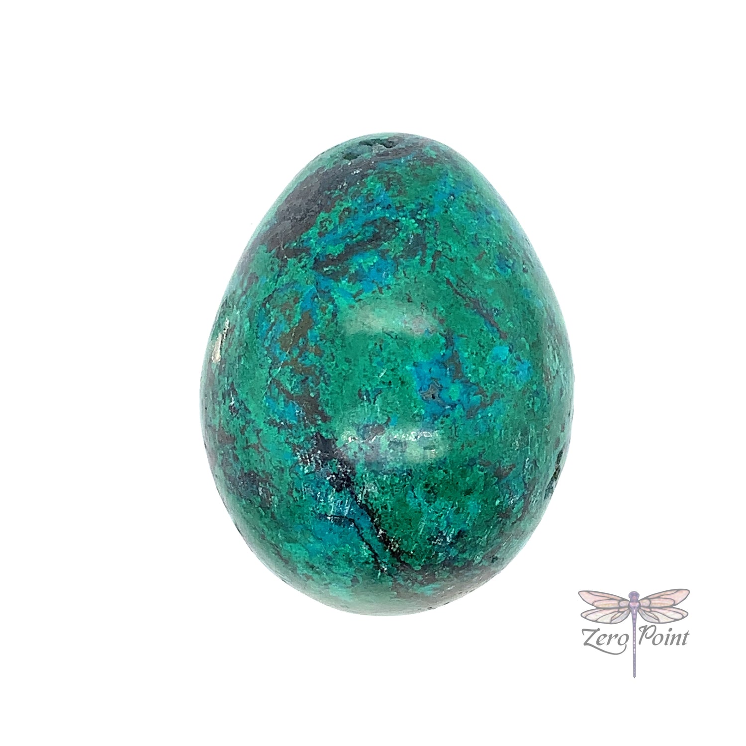 Chrysocolla Egg - Zero Point Crystals