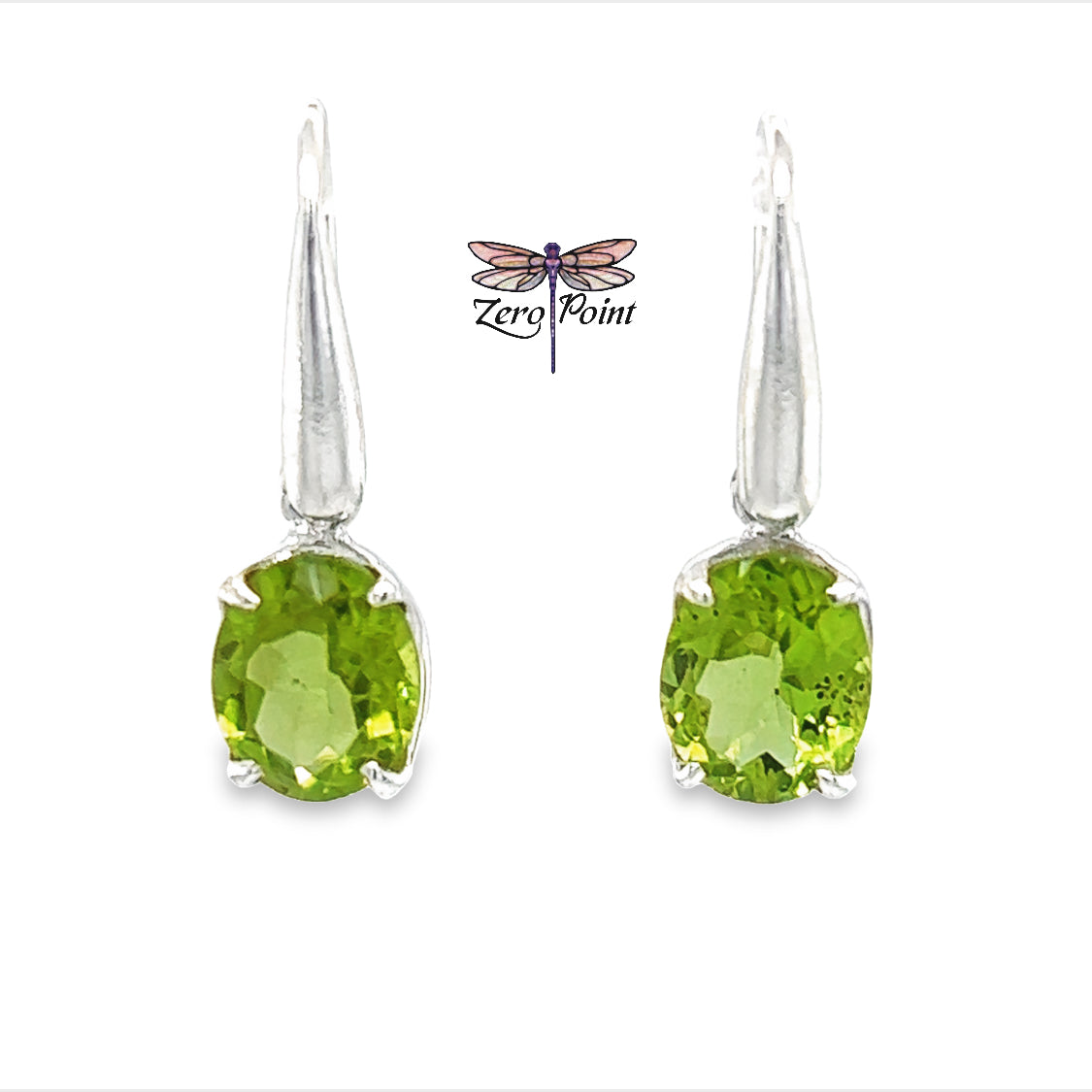 Peridot Drop Earrings - Zero Point Crystals