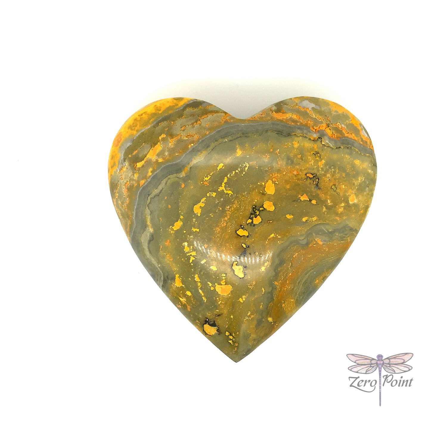 Bumblebee Jasper Heart - Zero Point Crystals