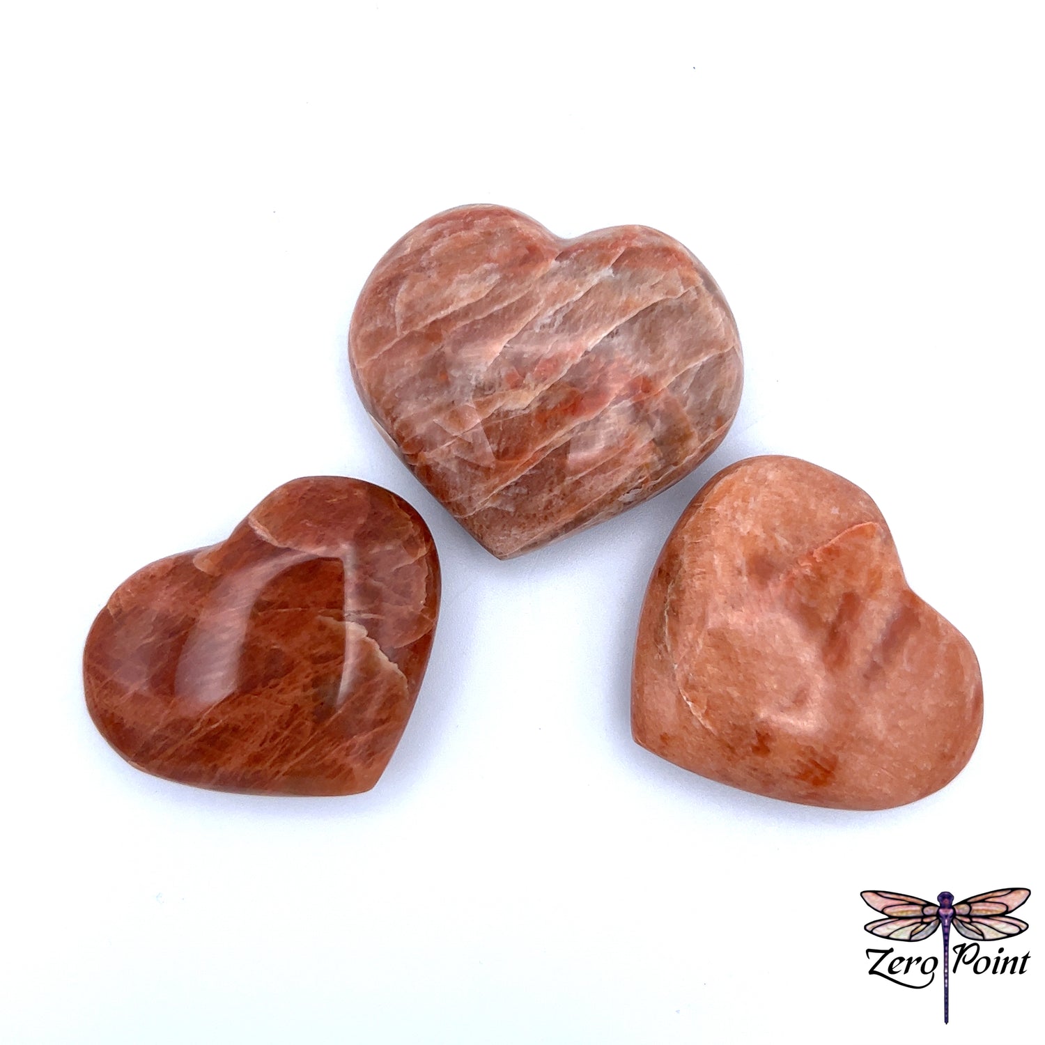 Peach Moonstone Heart - Zero Point Crystals