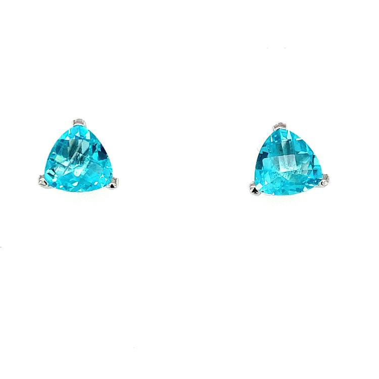 Helenite Trillion Post Earrings 10780 - Zero Point Crystals