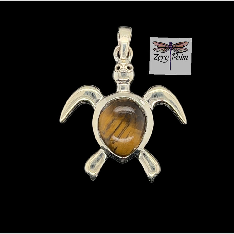 Tiger EyeTurtle Pendant - Zero Point Crystals