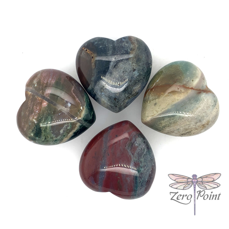 Ocean Jasper Heart - Zero Point Crystals