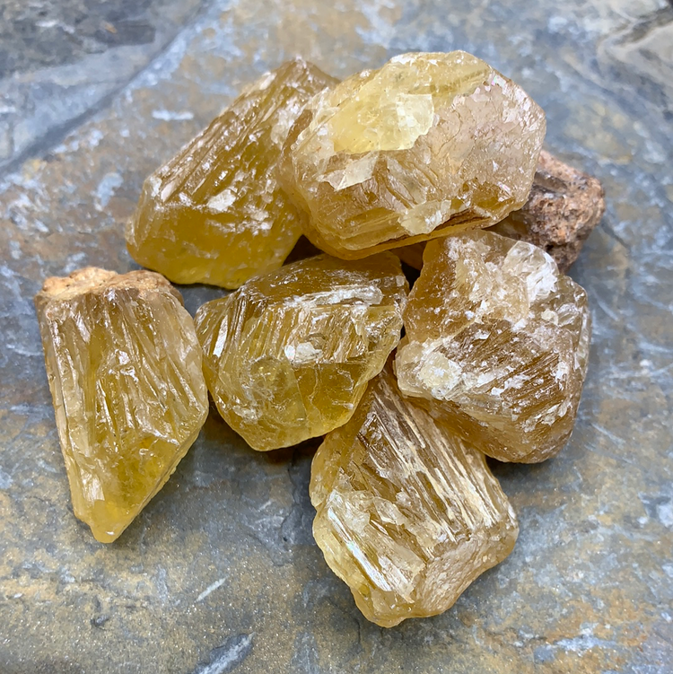 Rough Golden Calcite Pieces - Zero Point Crystals