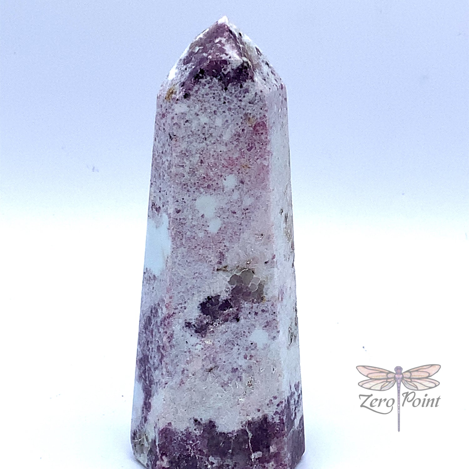 Lepidolite with Albite Obelisk - Zero Point Crystals