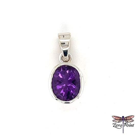 Amethyst  Faceted Pendant - Zero Point Crystals