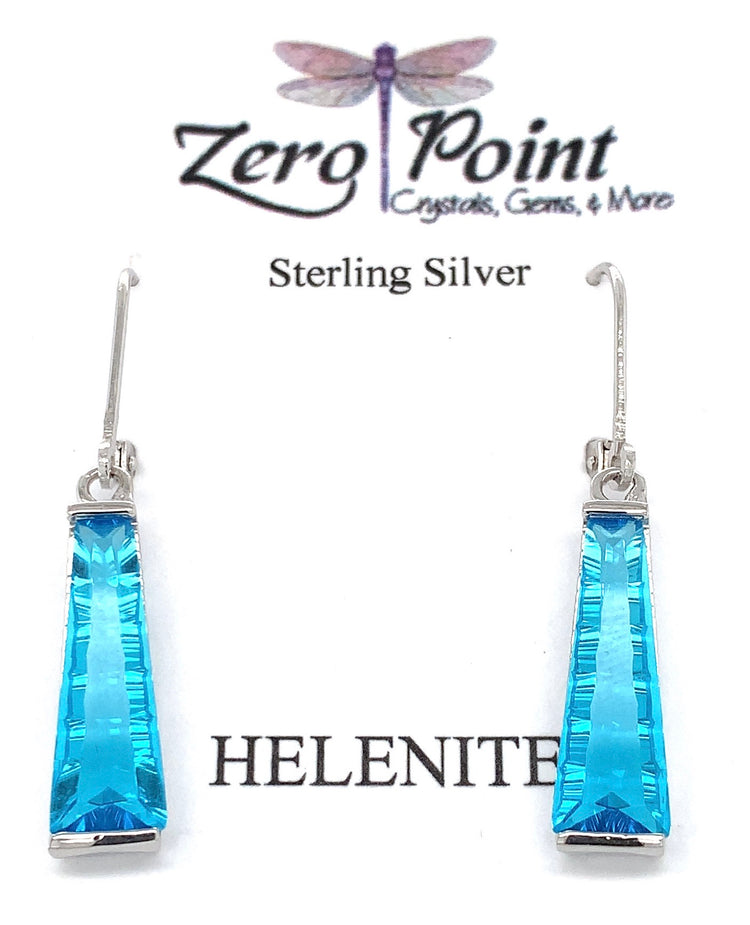 Helenite Ladder Cut Earrings - Zero Point Crystals