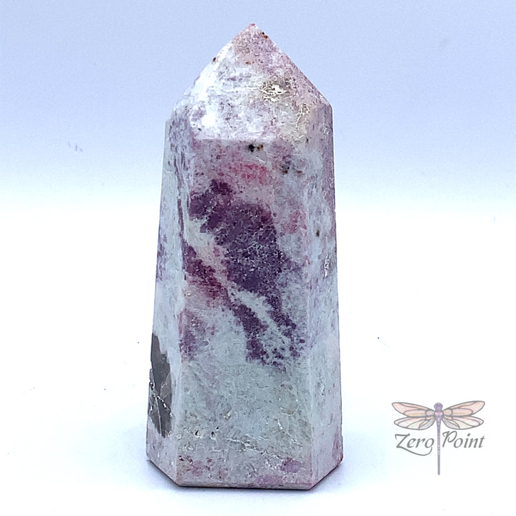 Lepidolite with Albite Obelisk - Zero Point Crystals