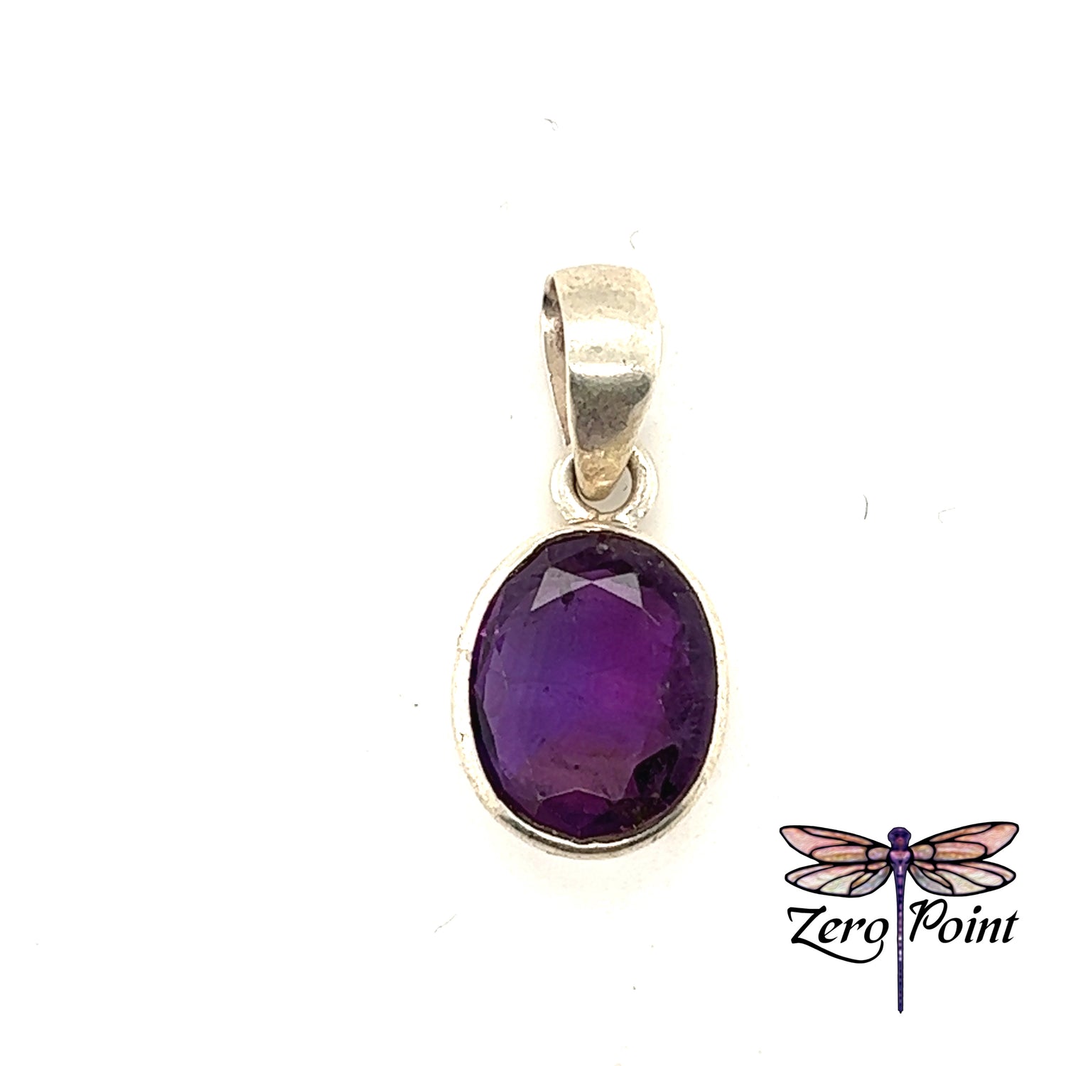 Amethyst Faceted Oval Pendant - Zero Point Crystals