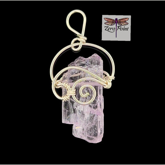 Kunzite Wire Wrap Pendant - Zero Point Crystals