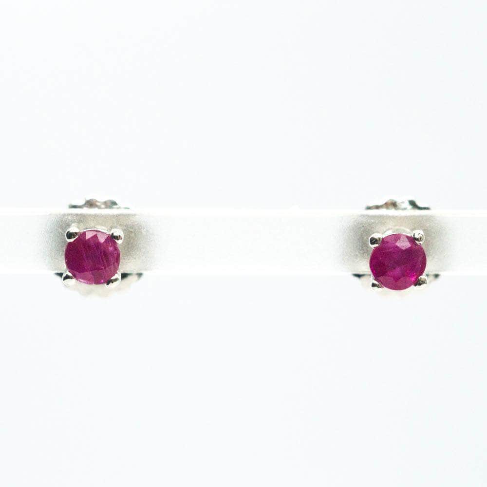 Ruby Faceted Stud Earrings - Zero Point Crystals